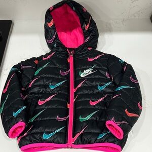 Girl’s Nike Black Jacket with Multicolor Swooshes 2T